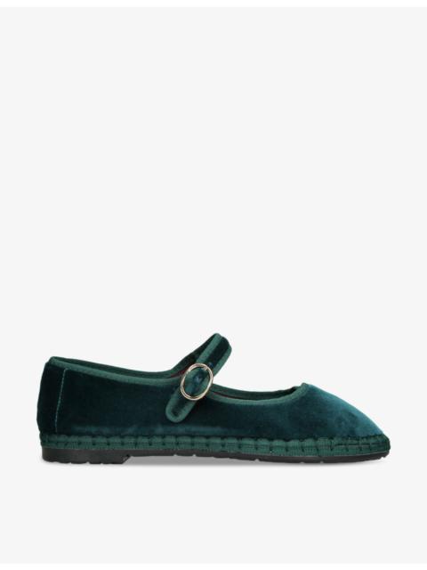 FLABELUS Leonor single-strap cotton Mary Jane flats