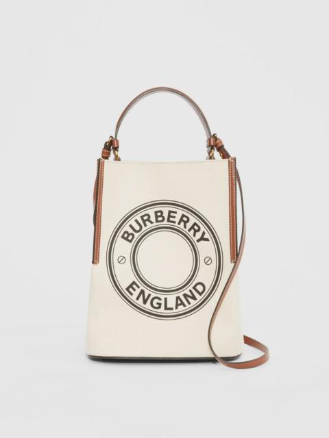 Burberry Small Logo Graphic Cotton Canvas Peggy Bucket Bag