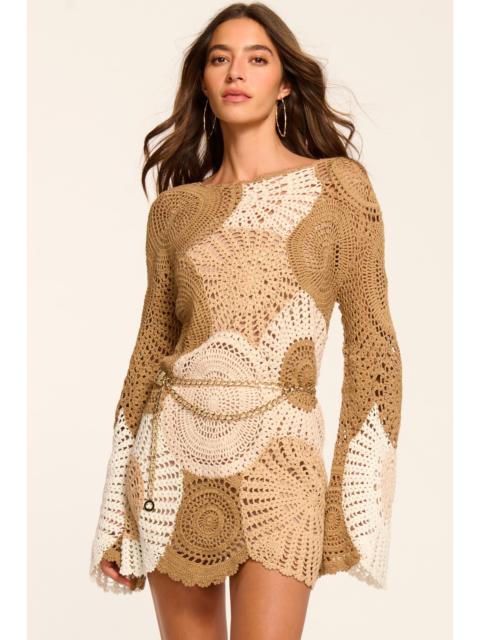 RAMY BROOK Carina Crochet Colorblock Mini Dress