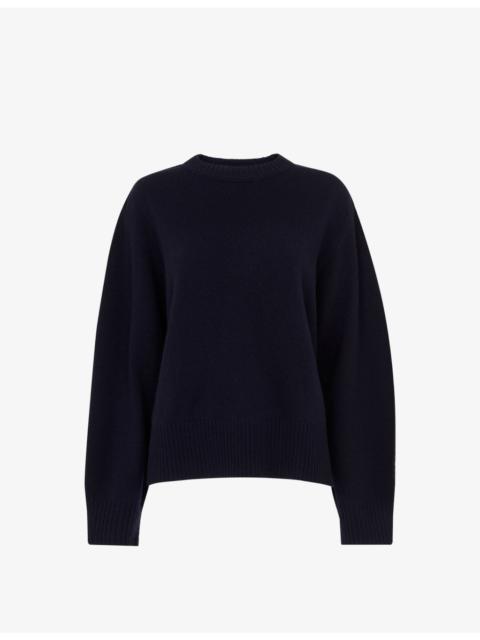 WHISTLES Relaxed-Fit Side-Split Wool Jumper