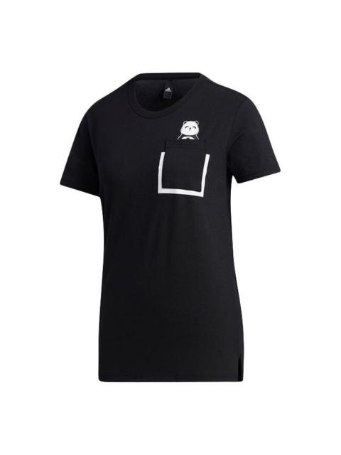 (WMNS) adidas Panda Pocket T-Shirt 'Black' GL5646