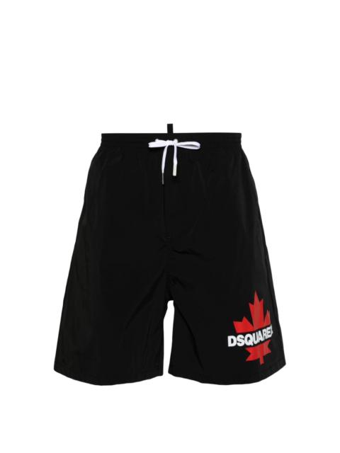 logo-print elasticated-waistband swim shorts