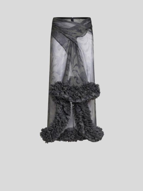 Etro PRINTED SILK SKIRT WITH RUCHING