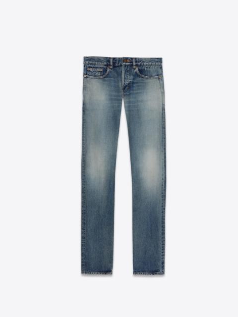 SAINT LAURENT slim-fit jeans in indigo sky blue denim