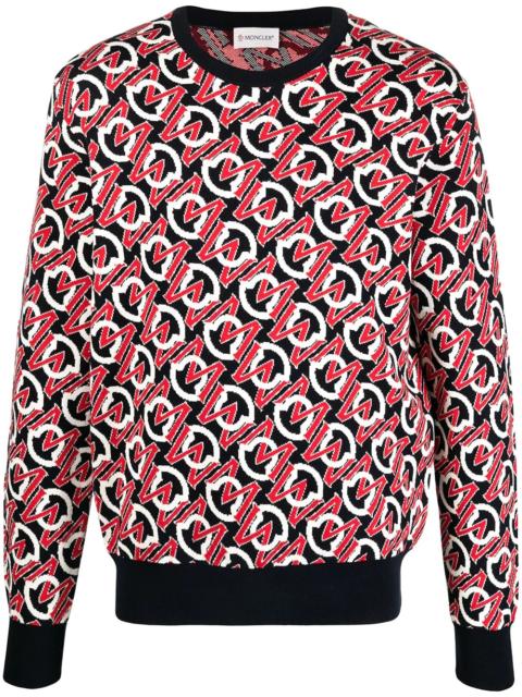 Moncler jacquard-logo crew-neck jumper
