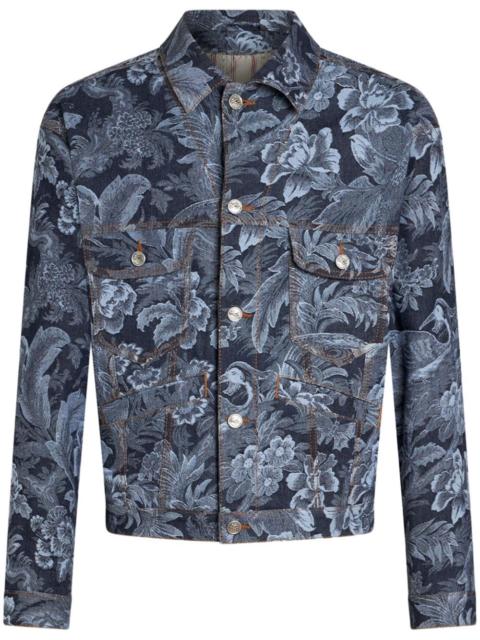 Etro floral-jacquard denim jacket