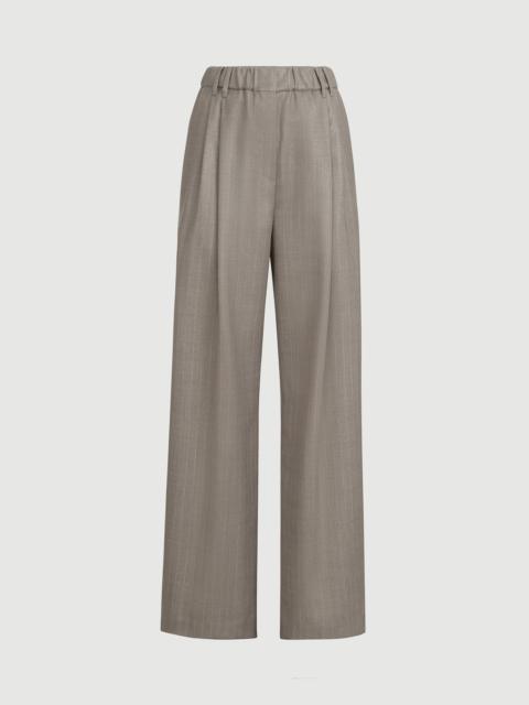 Brunello Cucinelli Sparkling virgin wool pinstripe track trousers with monili
