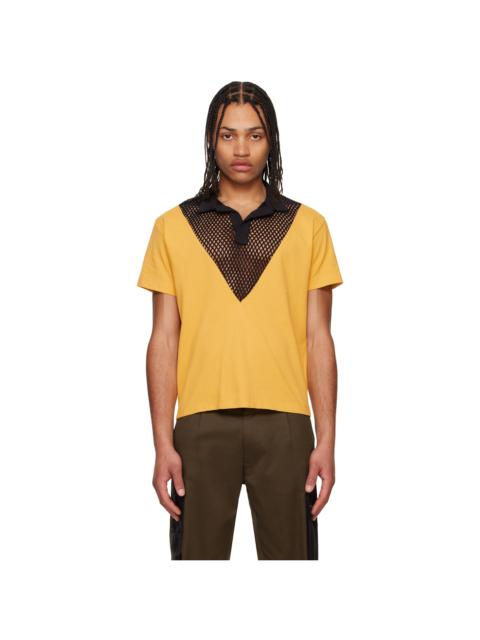 OLLY SHINDER Black & Yellow V Hybrid Polo