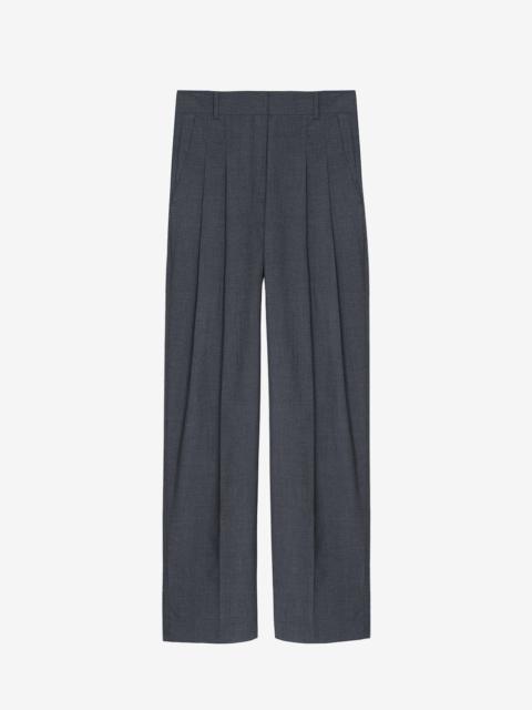 The Frankie Shop Gelso Pleated Trousers - Dark Grey Melange