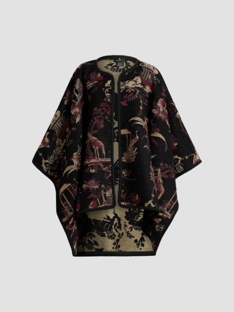 Etro Women's Reversible Jacquard Open Front Cape - Black