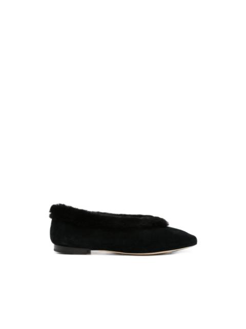 JIMMY CHOO Margot shearling ballet flats