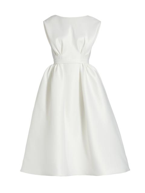AMSALE Women's Mikado A-Line Midi-Dress - Ivory