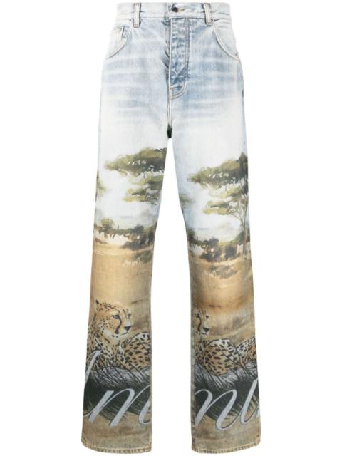 AMIRI graphic-print cotton jeans