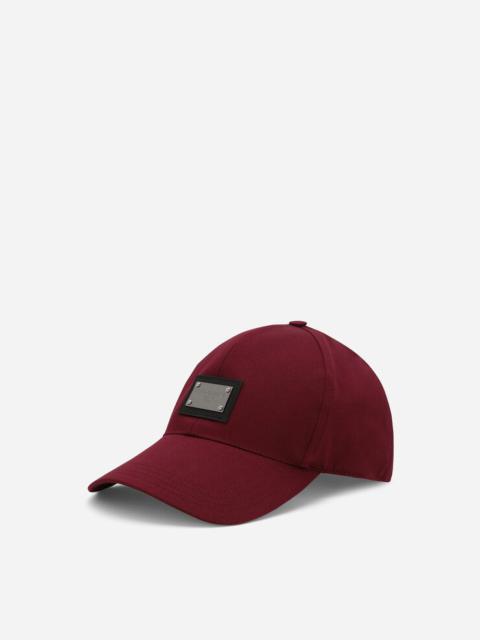 Dolce & Gabbana Cotton baseball cap with logo tag
