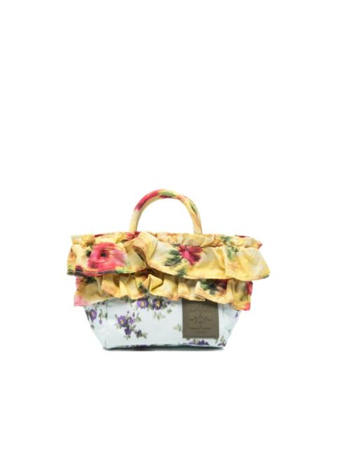 GANNI ruffled-trim tote bag