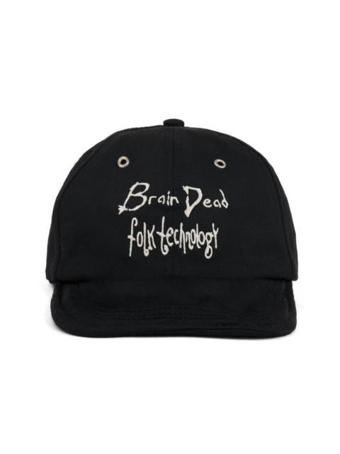 BRAIN DEAD Folk Technology Wire Brim 6 Panel Hat - Black