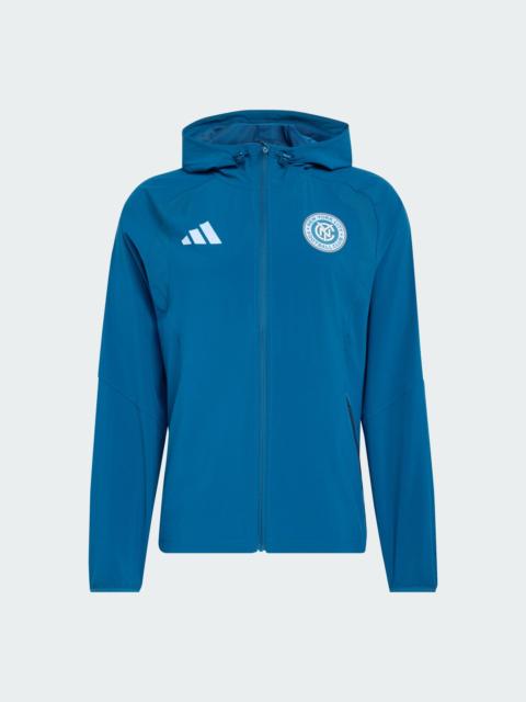adidas New York City FC Tiro Travel Full Zip Windbreaker