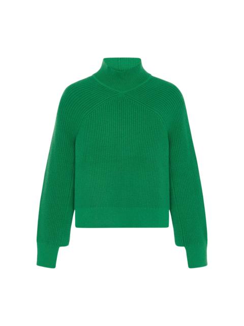 ROSETTA GETTY Wool-Cashmere Turtleneck Sweater green