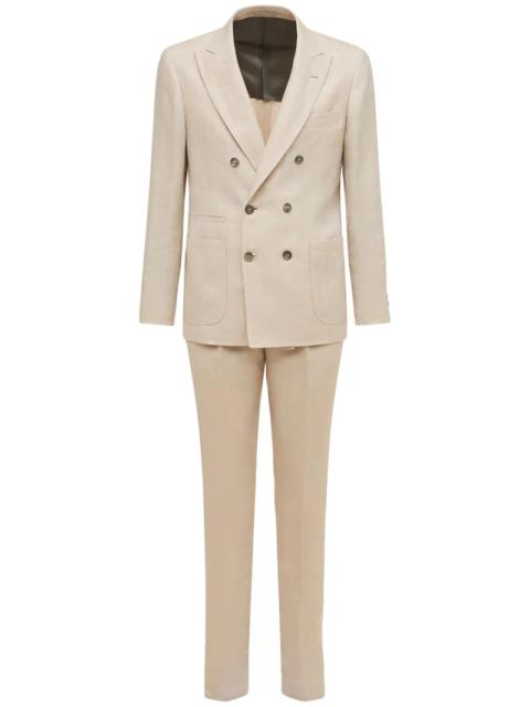 Brunello Cucinelli DOUBLE BREAST LINEN BLEND SUIT