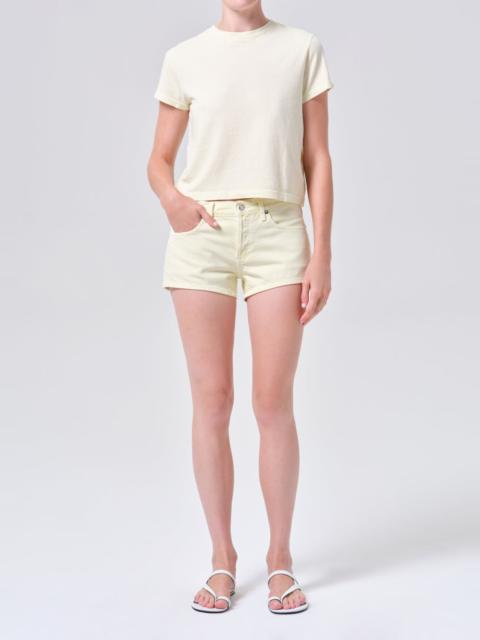 AGOLDE LOW RISE PARKER SHORT IN LEMON ZEST