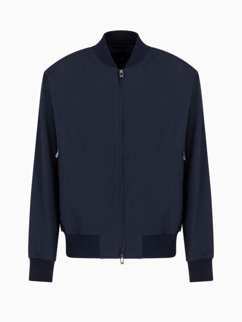 EMPORIO ARMANI Canneté fabric blouson with zip