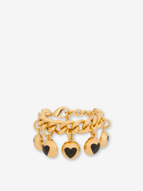 Moschino GOLD HEART BUTTONS BRACELET WITH CHARM