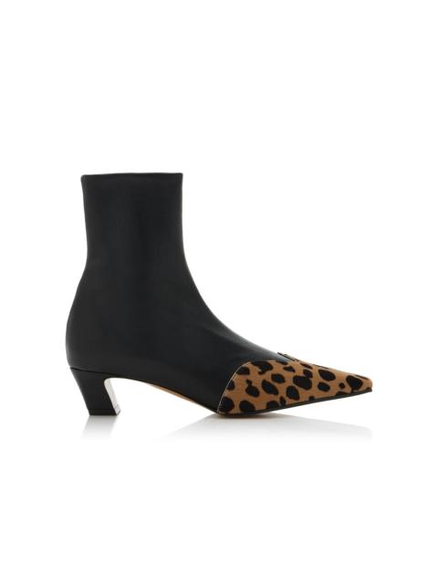 KHAITE Nevada Stretch-Leather Ankle Boots black