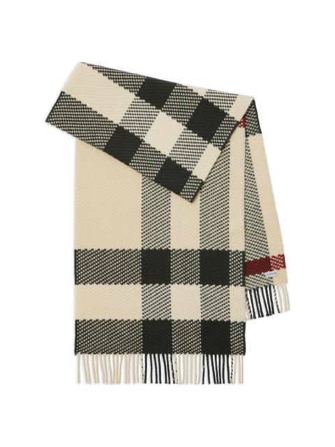 check-pattern wool scarf