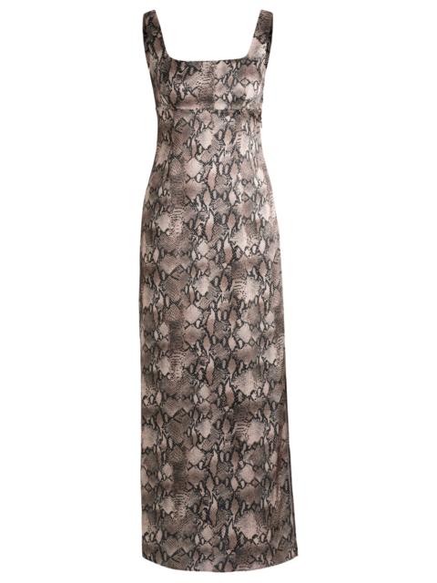 HUGO SQUARE-NECK DRESS WITH PYTHON PRINT