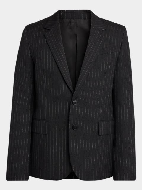 Alexander McQueen Men's Metallic Hairline Stripe Single-Breasted Sport Coat