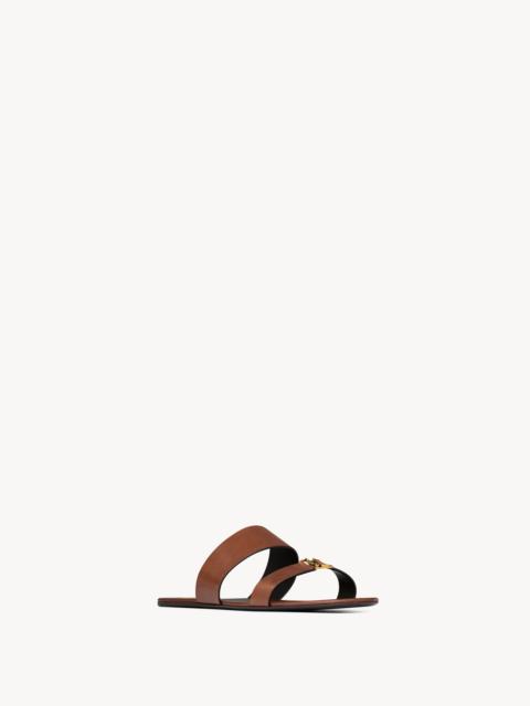 SAINT LAURENT BABYLONE SLIDES IN SMOOTH LEATHER