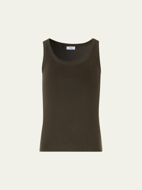 AKRIS Cotton Rib Scoop-Neck Tank Top
