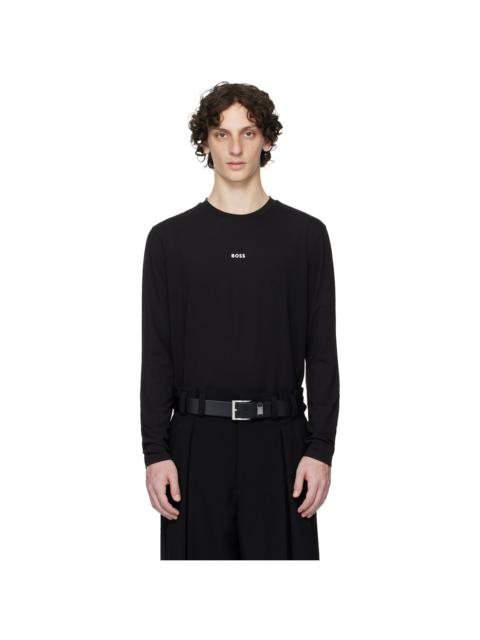 BOSS Black Long-Sleeved Stretch Cotton Logo T-shirt