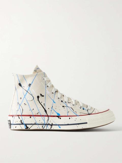 Converse Chuck 70 Paint-Splattered Canvas High-Top Sneakers