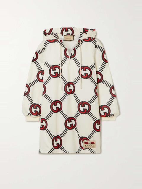 GUCCI Hooded printed jersey mini dress