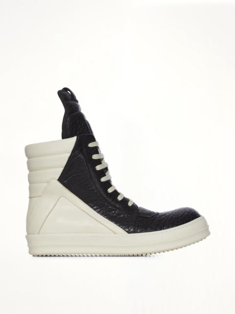 Rick Owens Geobasket Heel Sneaker in Black/Milk