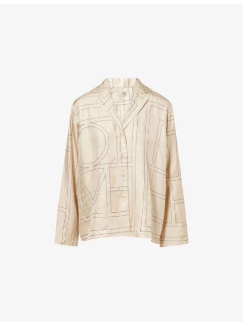 TOTEME Monogram Silk Pyjama Top