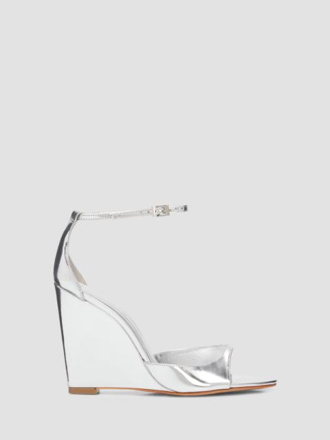 SCHUTZ Women's Scarlett 100MM Leather Wedge Sandals - Silver