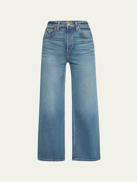 RE/DONE High Rise Wide-Leg Cropped Jeans
