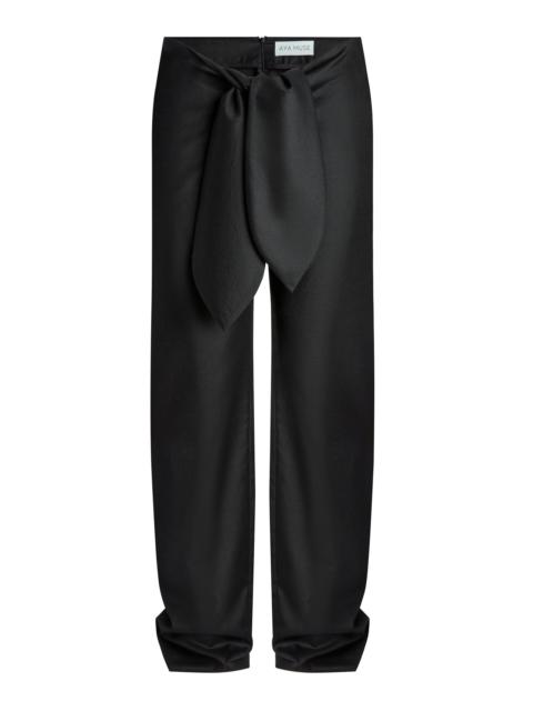 AYA MUSE Vest Wool Straight-Leg Pants black