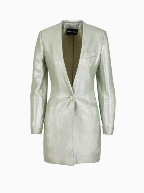 GIORGIO ARMANI Single-breasted jacket in fluid armure lurex