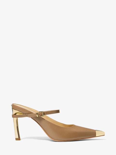 MICHAEL KORS Kasia Leather High Mule Pump