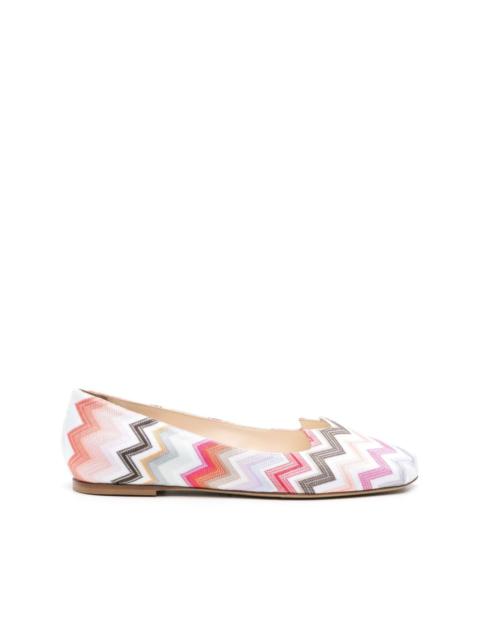 Missoni zigzag-woven ballerina shoes