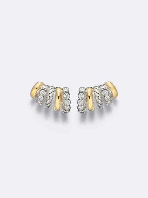DAVID YURMAN DY Mercer® sterling silver and 18kt gold hoop earrings with diamonds