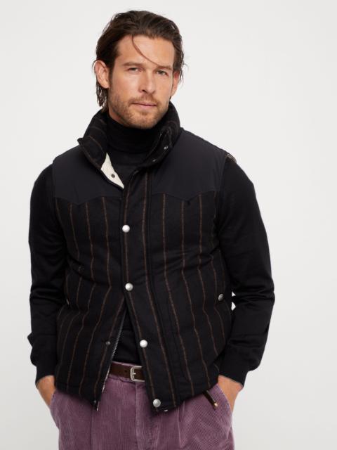 Brunello Cucinelli Alpaca and wool wide chalk stripe down vest