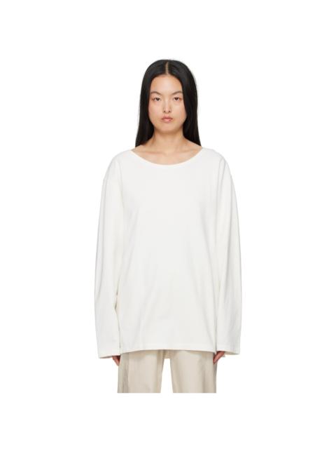 Off-White Wide Neck Long Sleeve T-Shirt