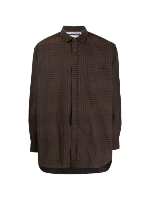 White Mountaineering checked- jacquard long-sleeve shirt