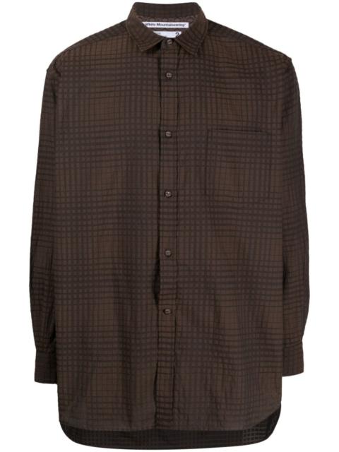 checked- jacquard long-sleeve shirt