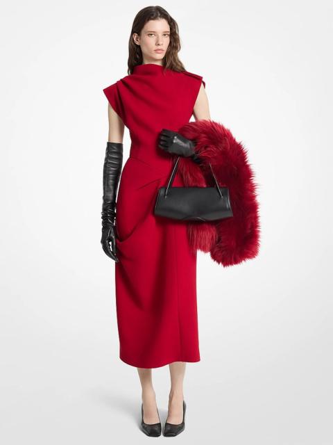 MICHAEL KORS COLLECTION Stretch Bouclé Crepe Draped Sheath Dress