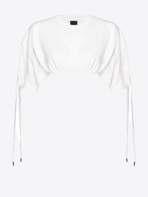 PINKO CROP TOP WITH CRISS-CROSSING LACING